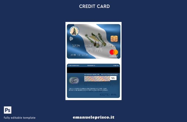 modello di carta mastercard bancaria Guatemala Banco de Guatemala in stile verif