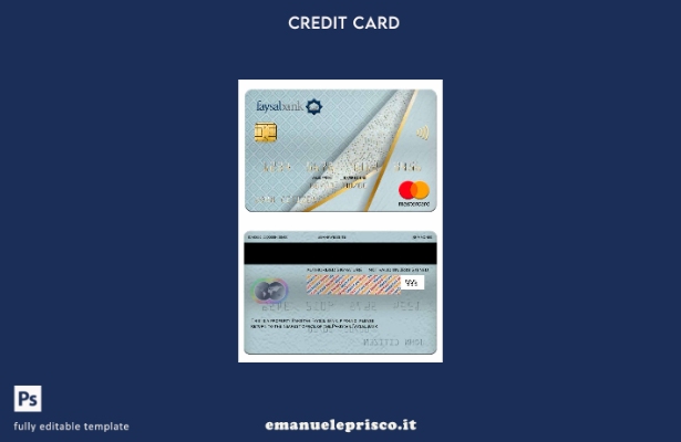 modello di carta mastercard bancaria Pakistan Faysal in stile verificato