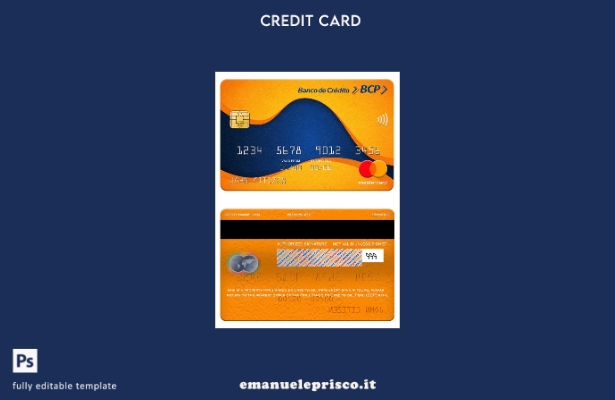 modello di carta mastercard bancaria Perù Banco de Credito del Perù (BCP) in sti