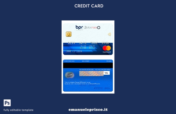modello di carta mastercard bancaria Ruanda BPR in stile verificato