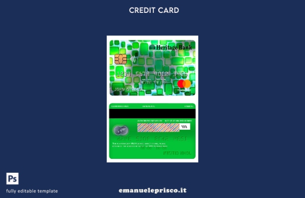 modello di carta mastercard bancaria USA Heritage in stile verificato