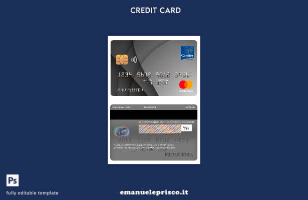 modello di carta mastercard bancaria USA Indiana Centier in stile verificato