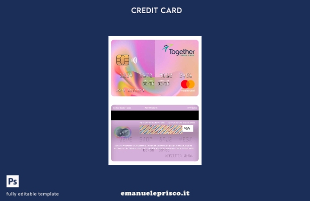 modello di carta mastercard bancaria USA Missouri Together stile verificato