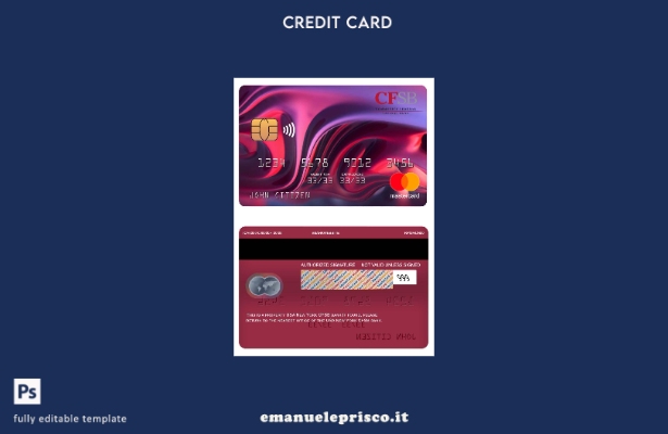 modello di carta mastercard bancaria USA New York CFSB in stile verificato
