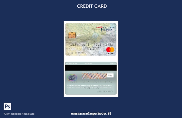modello di carta mastercard bancaria USA University of Southern Indiana in stile
