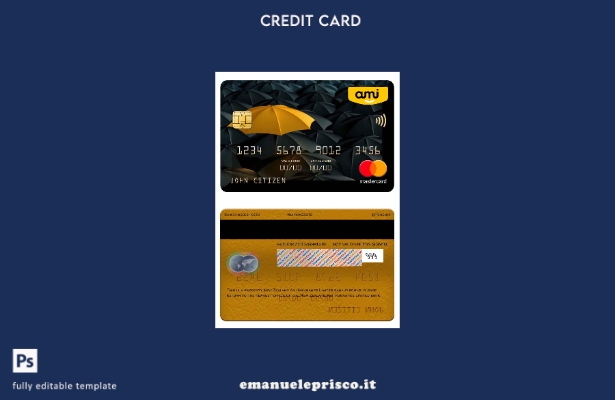 modello di carta mastercard bancaria neozelandese Ami Insurance Limited in stile