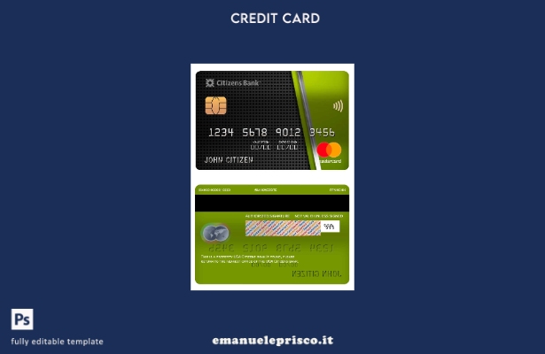 modello di carta mastercard bancaria per cittadini USA in stile verificato