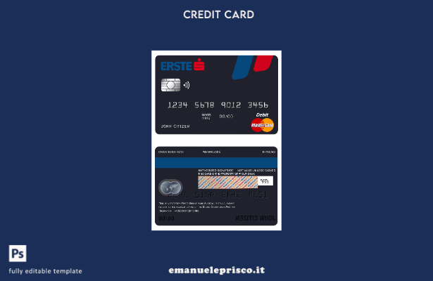 modello di carta mastercard bancaria stile verificato Austria Erste Group