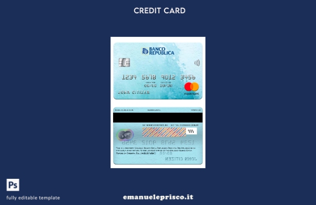 modello di carta mastercard bancaria stile verificato Uruguay Banco De La Republ