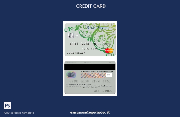 modello di carta mastercard bancaria stile verificato di Belize State Street