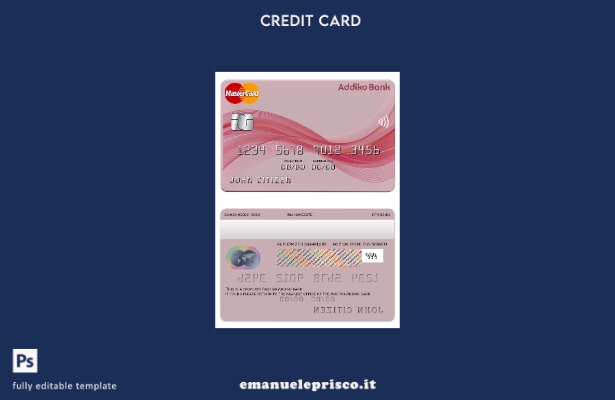 modello di carta mastercard della banca Austria Addiko stile verificato