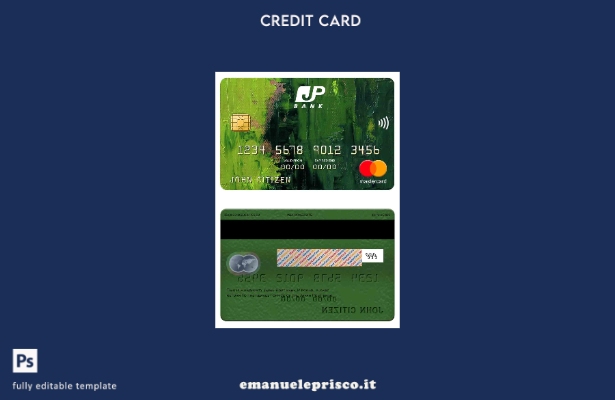 modello di carta mastercard della banca Japan Post in stile verificato