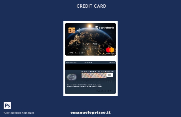 modello di carta mastercard della banca Scotiabank di Hong Kong in stile verific