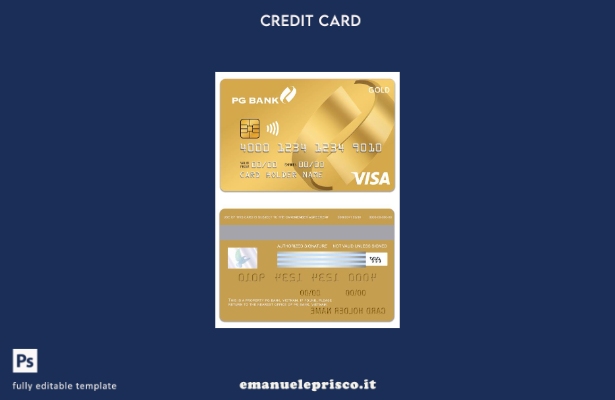 modello di carta oro di credito visto Vietnam PG Bank in stile verificato