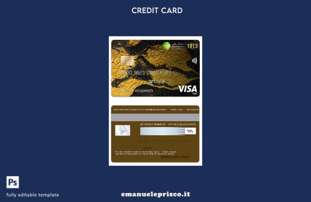 modello di carta oro visto Sudan Bank of Khartoum in stile verificato