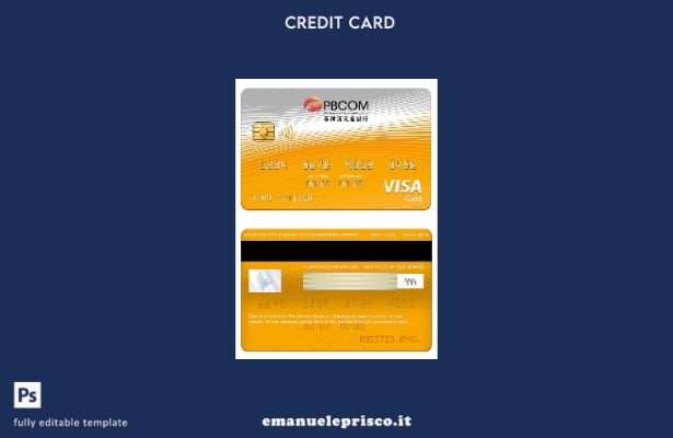 modello di carta oro visto della Banca delle Comunicazioni delle Filippine in st