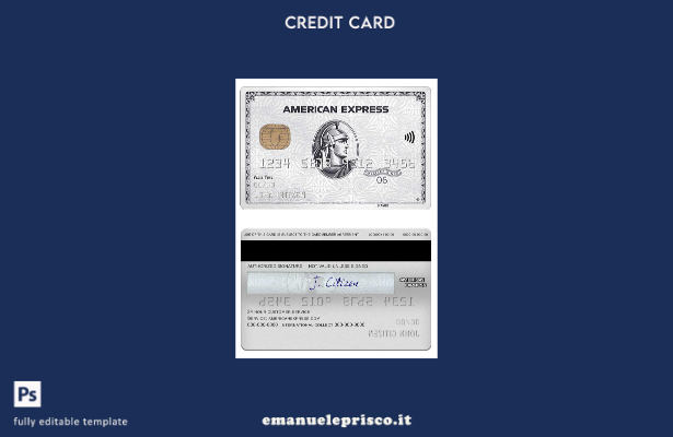 modello di carta platino USA Sutton Bank Amex stile verificato