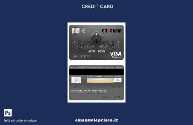 modello di carta platino per visto bancario Georgia Liberty in stile verificato