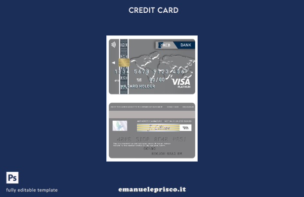 modello di carta platino visto Kenya KCB Bank in stile verificato