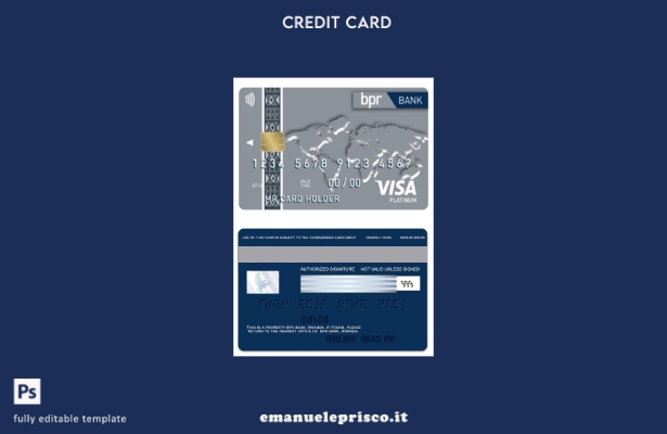 modello di carta platino visto Ruanda BPR Bank in stile verificato