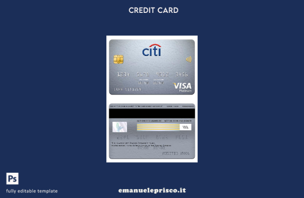 modello di carta platino visto Sweden Citibank stile verificato