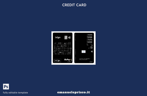 modello di carta verticale di credito platino RuPay della piccola banca finanzia