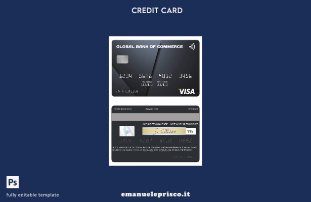 modello di carta vista della Banca Globale di Commercio di Antigua e Barbuda in