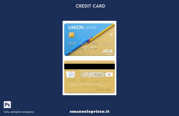 modello di carta visto Albania Union Bank in stile verificato