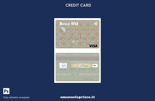 modello di carta visto Angola Banco de Negócios Internacional stile verificato
