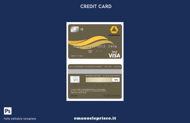 modello di carta visto Belize Commerzbank in stile verificato