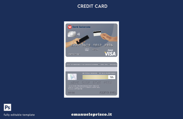 modello di carta visto Botswana Bank Gaborone stile verificato