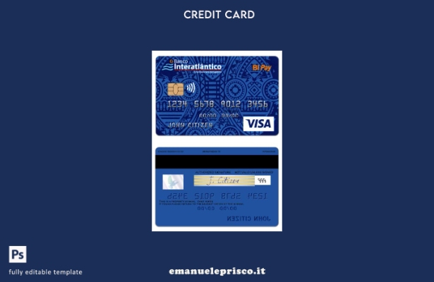 modello di carta visto Cabo Verde Banco Interatlantico banca BI Pay stile verifi