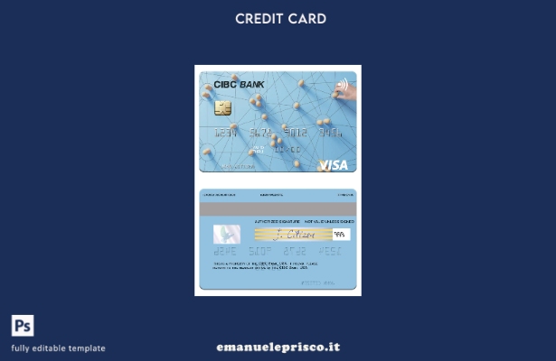 modello di carta visto USA CIBC Bank in stile verificato