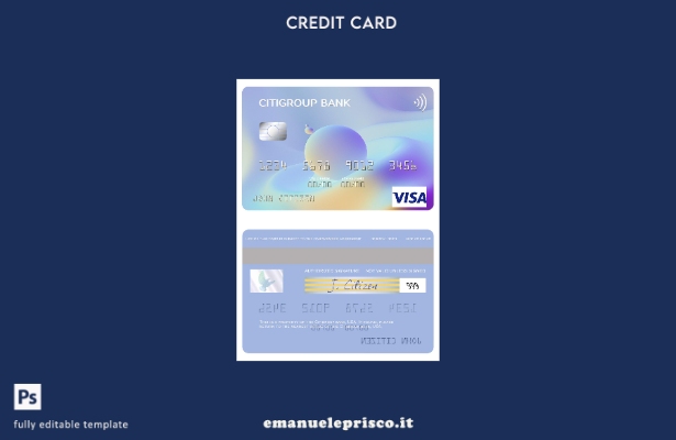 modello di carta visto USA Citigroup Bank in stile verificato