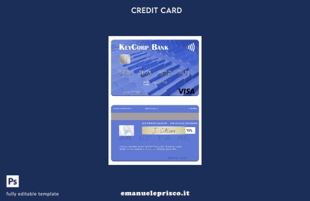 modello di carta visto USA KeyCorp Bank in stile verificato
