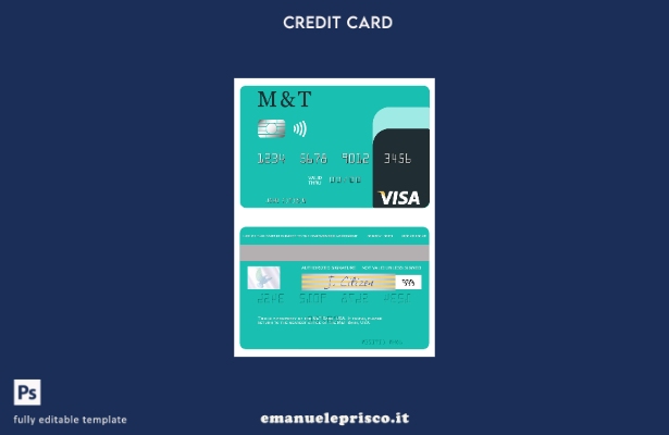 modello di carta visto USA M&T Bank in stile verificato