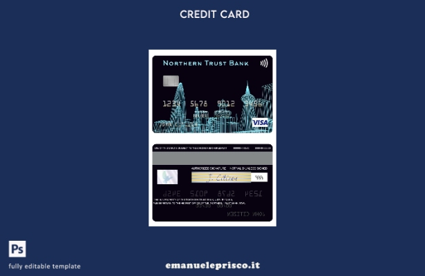 modello di carta visto USA Northern Trust Bank in stile verificato