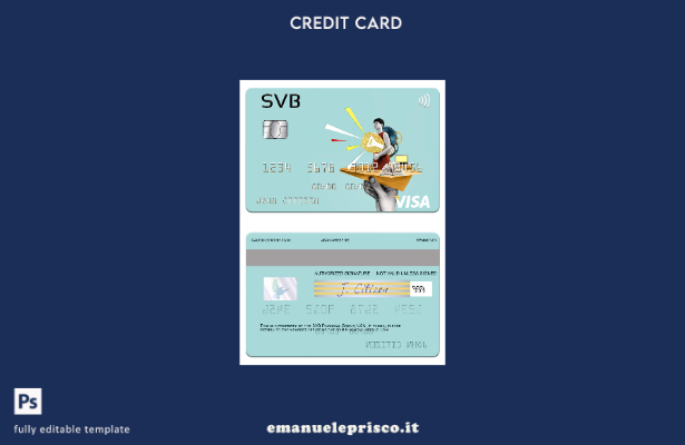 modello di carta visto USA SVB Financial Group in stile verificato