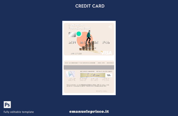 modello di carta visto USA Synchrony Financial Bank in stile verificato