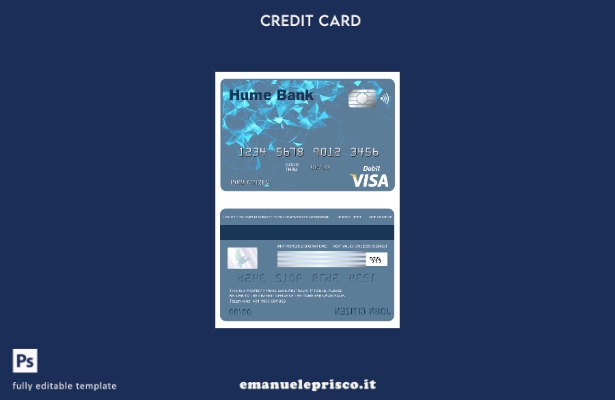 modello di carta visto bancario Australia Hume in stile verificato