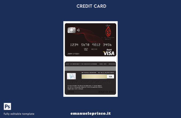 modello di carta visto bancario Bahrain Al Salam in stile verificato