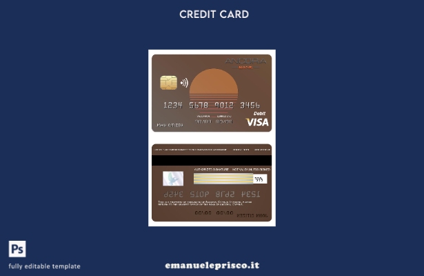 modello di carta visto bancario Cipro Ancoria in stile verificato