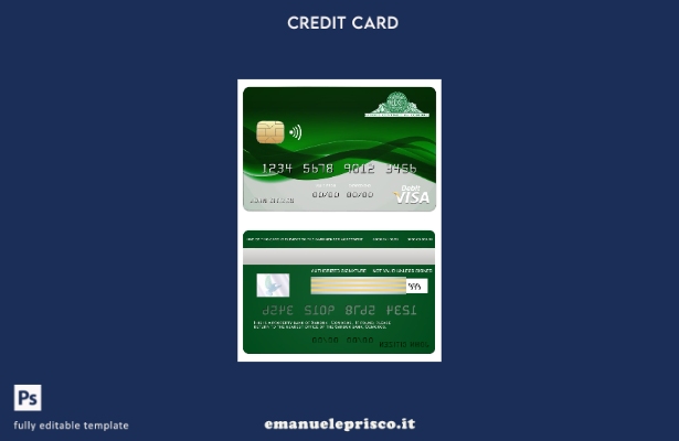 modello di carta visto bancario Comore Sanduk stile verificato