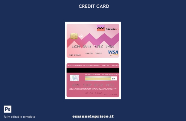 modello di carta visto bancario della Costa d'Avorio Attijariwafa in stile verif