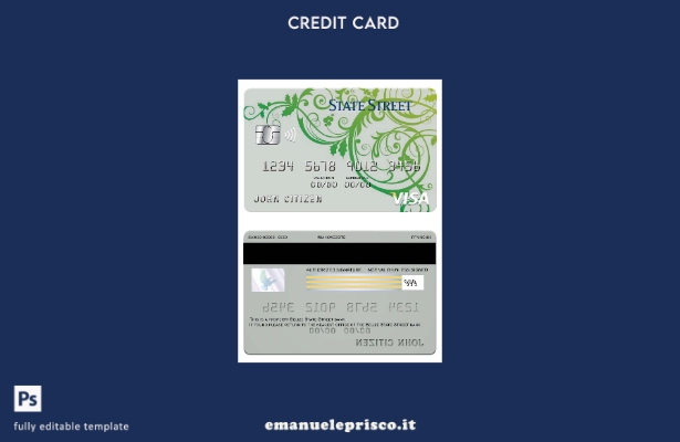 modello di carta visto bancario stile verificato Belize State Street