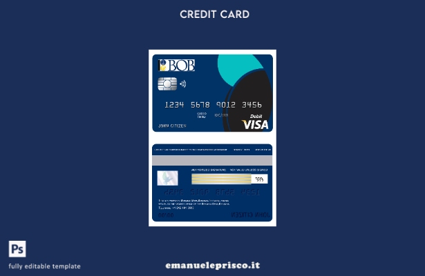 modello di carta visto della banca delle bahamas in stile verificato
