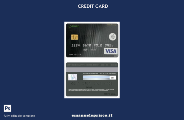 modello di carta visto oro BOSVG per Saint Vincent e Grenadine stile verificato