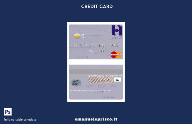 modello di mastercard Iran Bank Saderat Iran in stile verificato