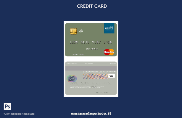 modello di mastercard Togo Ecobank stile verificato
