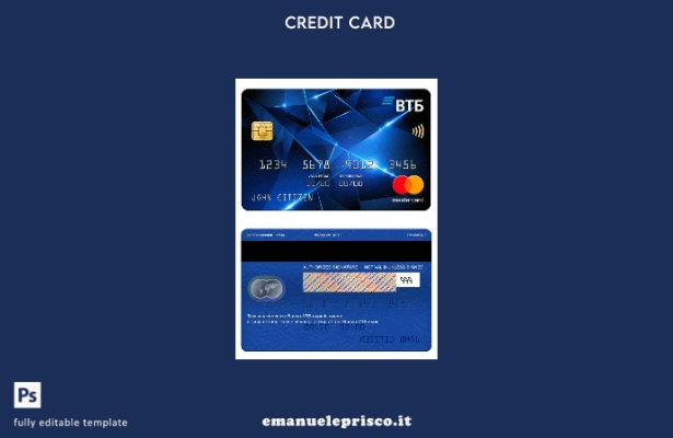 modello di mastercard bancaria Russia VTB in stile verificato